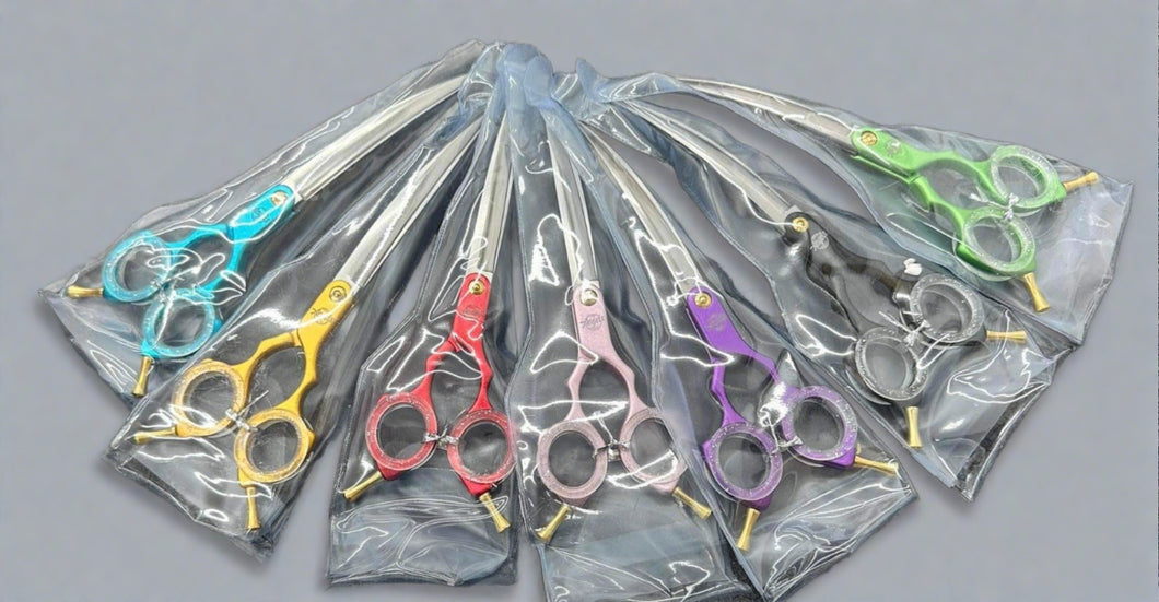 Angels 7'' coloured Asian Fusion Curved scissors